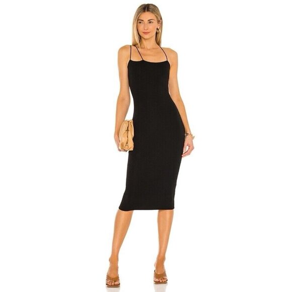 superdown Dresses & Skirts - superdown Jacquelyn Midi Dress Black Straps